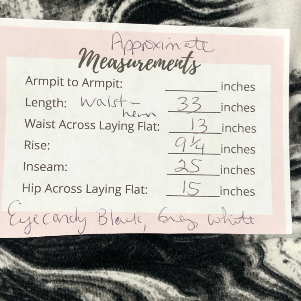 Eye candy leggings black gray white swirl design small - Picture 7 of 7
